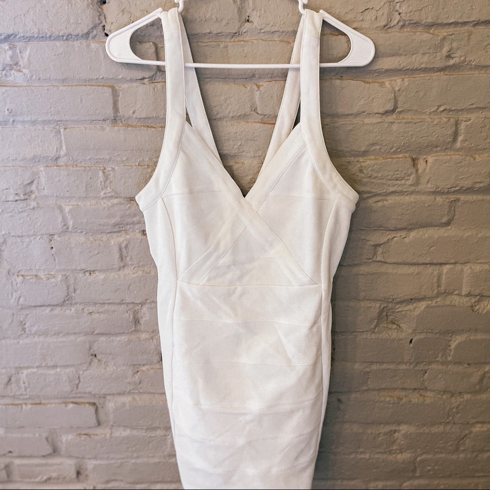 White bodycon bandage dress